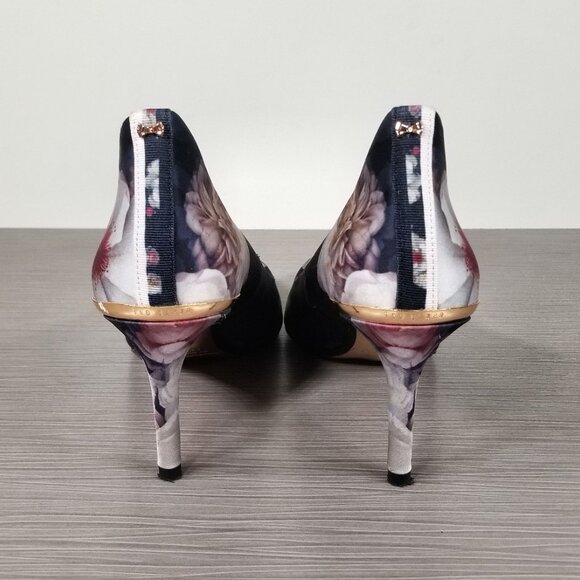 Ted Baker Kawaap Pointed Toe Pumps, Floral Print Satin, Womens Size 9 M / 39 - Picture 5 of 12